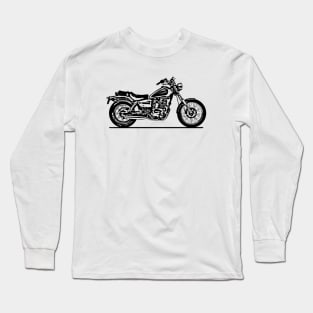 Rebel 250 Motorcycle Sketch Art Long Sleeve T-Shirt